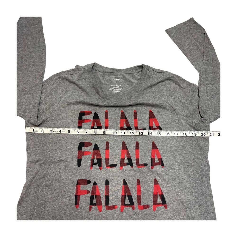Sonoma Goods For Life Shirt Women's L Heather Gray Cotton Long Sleeve Pullover - Picture 4 of 6